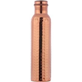 HealthGoodsAU - Traveller's Pure Copper Hammered Water Bottle for Ayurvedic Health Benefits Holds 950 Ml (32.12 Fluid Ounce) | Leak Proof and Joint Free Copper Bottle