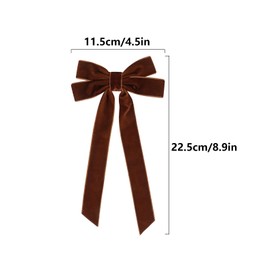 2 Pack Bow Hair Clips, Black Velvet Hair Bows for Women Hair Accessories for Women Girls Gifts(Black, Khaki)