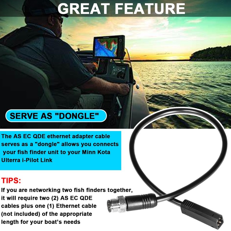 720074-12 AS EC QDE Ethernet Adapter Cable Suitable for Humminbird
