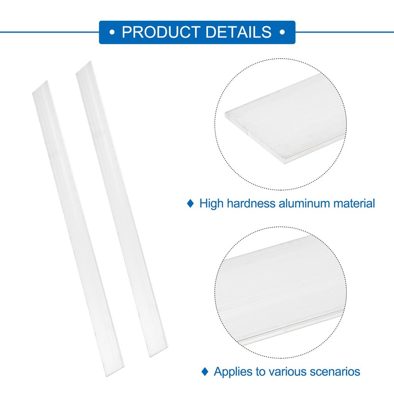 sourcing map 6 Pcs Square Aluminum Flat Bar, 1/16" (1.5mm)
