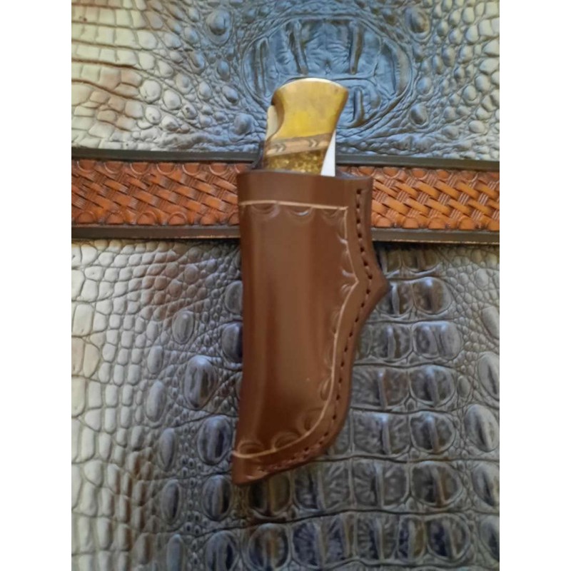 Custom Left Hand Leather Knife Sheath Fits Buck 110 Knife,