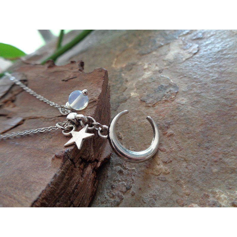 Luna – delicate moon, moonstone and tiny stars. Wonderful, delicate