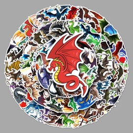 Dragon Stickers 100pcs,Aesthetic Decoration Water Bottles Vinyl Stickers for Scrapbook,Laptop,Kid,Teen,Girl
