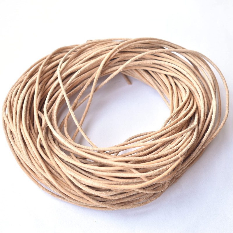 1.8 mm Natural Leather Cord 25 Meter Hank (26 Yards)