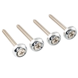Musiclily Pro 14mm Steel Guitar Neck Mounting Ferrules Neck Joint Bushings and Bolts for Electric Guitar Bass, Chrome (Set of 4)