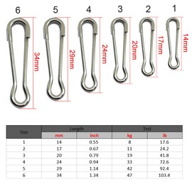 Unclesport 100PCS Fishing Hawaiian Snaps Swivels Sea Fish Bass Fishing Tackle Carp Fishing Equipment