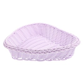 Sewroro Heart Shaped Woven Basket, Plastic Woven Heart Basket for Countertop, Dessert, Afternoon Tea, Home Storage