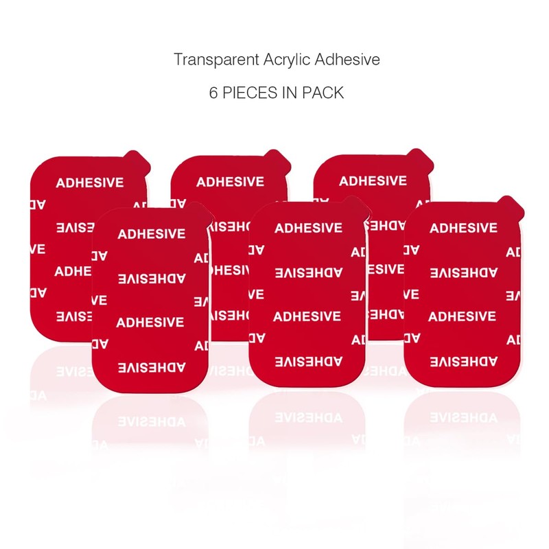 VIIMAKE 6pcs Rectangle Clear Adhesive Replacement Kit, for Magnetic Dashboard
