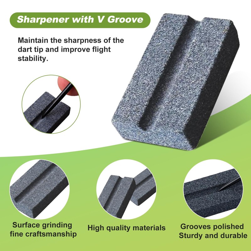 YGCQFH 6 PCS Dart Sharpener, 3 Round Dart Sharpening Sand