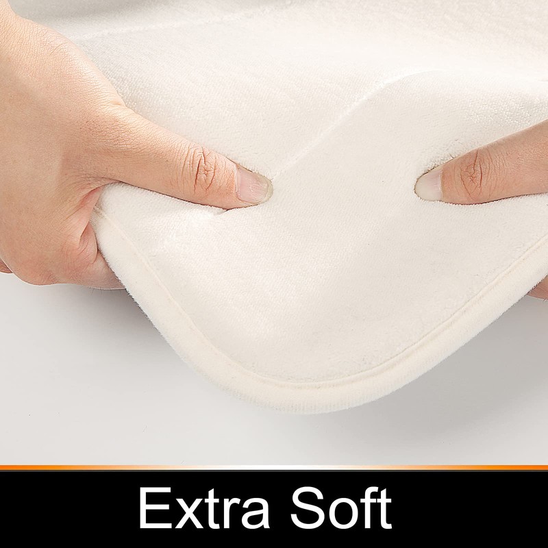 Yimobra Yimobra Memory Foam Bath Mat Set, 2 Piece, Cream