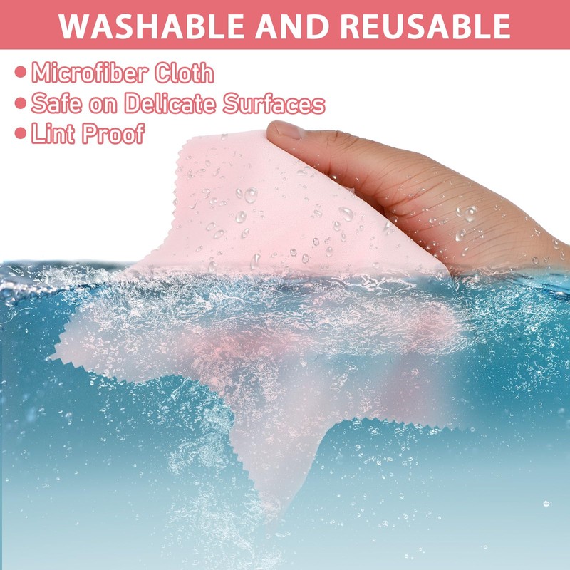 Molain 10 Pieces Microfiber Glasses Cleaning Cloths, Reusable Soft Lens