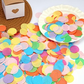 Heanvmyss Pack of 2 Multicoloured Paper Confetti, Pack of 12,000 Round 2.5 cm Confetti, Multicoloured Round Confetti for Celebrations, Parties, Birthdays