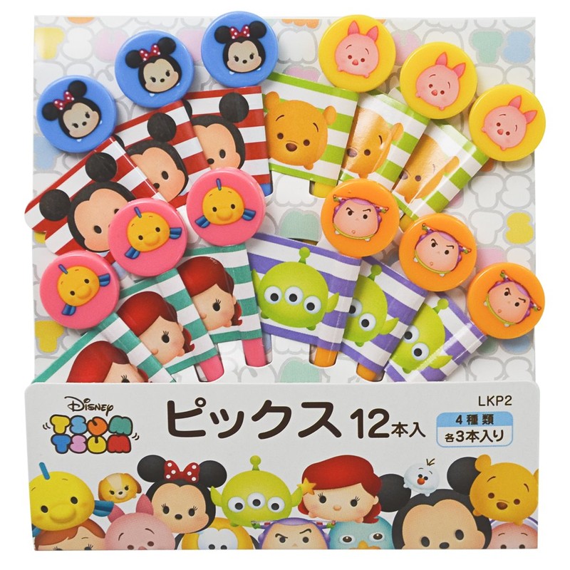 Skater LKP2 Lunch Picks, Pack of 12, Tsum Tsum, Stripes