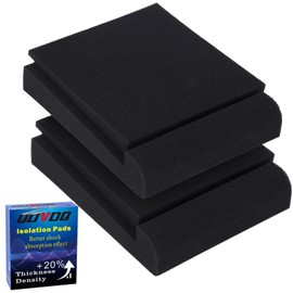 QDVDQ 2 Pack Studio Monitor Isolation Pads, Acoustic Speaker Isolation Pads, Angled Speaker Foam Stand, High Density Acoustic Foam, for 3 - 5 Inch Speakers Black