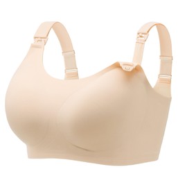 Angelhood Nursing Bras Seamless Maternity Bra for Breastfeeding Comfort Full Support Plus Size Pregnancy Bralettes with Extenders Jelly Strip Natural Shape