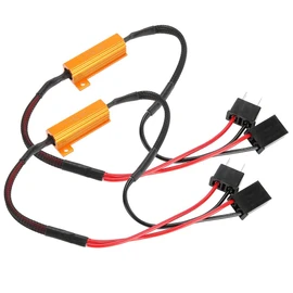 Qiilu Decodificadores LED de 2 piezas para coche, Decodificadores LED de faro H7 para Anti Hyper Flash Sin error Cableado de resistencia de carga adaptador canbus led h7