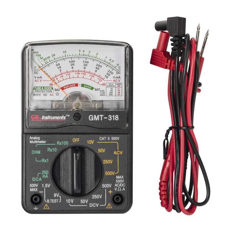 Gardner Bender GMT-318 Analog Multimeter, 6 Function, 14 Range, AC