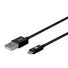Monoprice USB-A to Micro B Cable - Polycarbonate Connector Heads, 2.4 Amp, 22/30AWG, 6 Feet, Black - Select Series