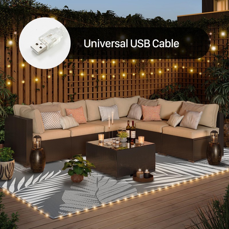 GENIMO Outdoor Rug 8' x 10' Waterproof for Patios Clearance,