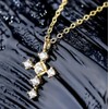 Razzberry Sterling Silver Zirconia Cross Pendant Necklace for Women, 925