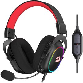 Redragon H510 Zeus-X RGB Auriculares para Juegos con Cable – Sonido Envolvente 7.1 – Almohadillas de Espuma viscoelástica – Controladores de 53 mm