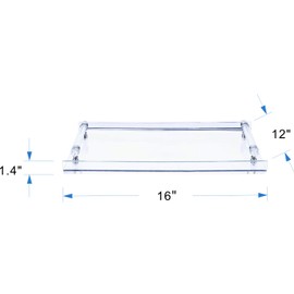Artmaze Acrylic Tray, Breakfast Tray Serving Tray,with Acrylic Handles，Tray-Decorative,for Coffee Table Kitchen,16x12x2 inch…