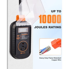 Rv Surge Protector 30 Amp Waterproof, 10000 Joules LED Display RV Power Surge Protector Full Protection, All-in-1 RV Circuit Analyzer Electrical Camper Surge Protector for Travel Trailers