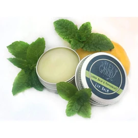 Lemon Balm and Peppermint Lip Balm - all natural, coldsore prevention, palm oil free, cruelty free, plastic free, moisturising lip balm, handcrafted in the UK - 10ml