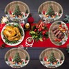 QOUBAI 50PCS Christmas Oval Paper Plates 11inch Large Disposable Christmas