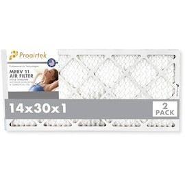 Proairtek AF14301M11SWH Model 14x30x1 Pack of 2 Air Filters, MERV 11; Ideal for Anyone Wanting Clean, Crisp Air in Their Home