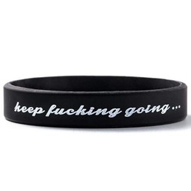 Jude Jewelers Pulsera inspiradora de silicona de grado médico, con texto en inglés "Keep Fucking Going"