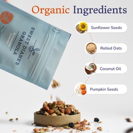 Sweet Diane’s Granola – Standard Size (12 oz): Organic Granola, Low-Sugar, High-Fiber, Gluten-Free, Vegan, Delicious Breakfast and Snack Topper (Classic Size, Blueberry Almond)