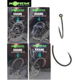 Korda Krank Haken Karpfenhaken (10 Stück), Angelhaken zum Karpfenangeln, Haken zum Karpfenfischen, Größe:6