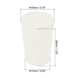 sourcing map Rubber Tapered Plug 14mm to 19mm Solid Test Tubes Bungs Stopper White for Lab Home 15 Pieces
