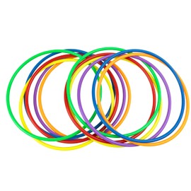WOFEU Pack of 12 Plastic Toss Rings for Ring Toss Game, Small Toss Rings Indoor, Outdoor, Children's Target Practice Games, Party Favour Games, Carnival, Garden (6 Colours - 12 cm)