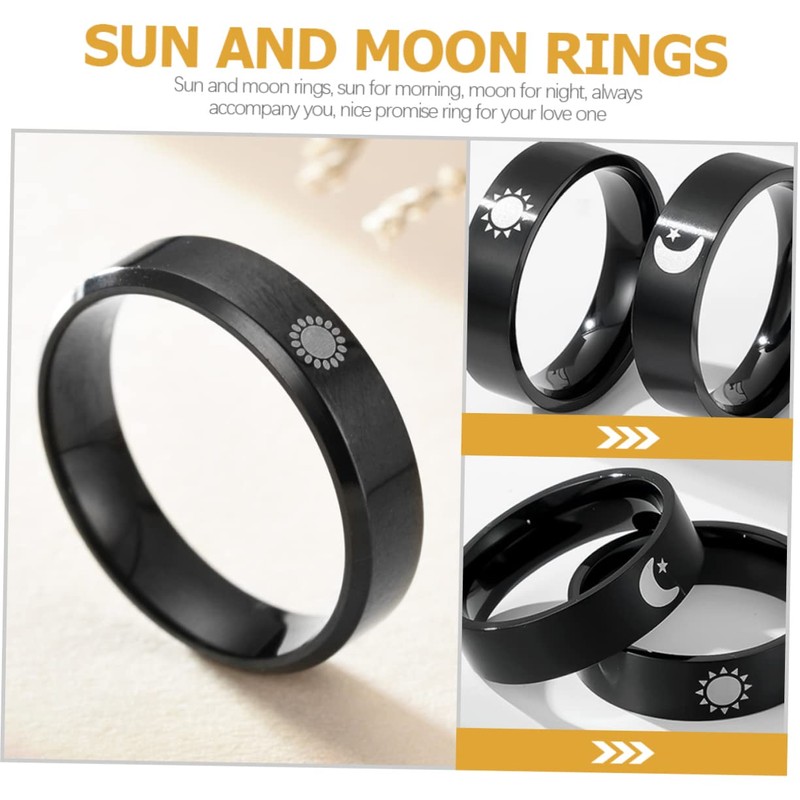 FOMIYES 2 Pairs Matching Promise Rings for Him and Her