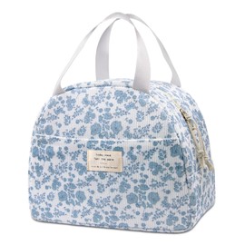 Lunch Box for Women,Cute Quilted Lunch Tote Bag,Reusable Insulated Lunch Box,Large Capacity Cooler Bag with Compartments for Work, Picnics or Travelling