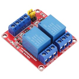 2 Channel Relay Module Red Board Relay Module with Optocoupler Isolation High and Low Level Trigger Expansion Board 12V for Household Appliance Control(12V)