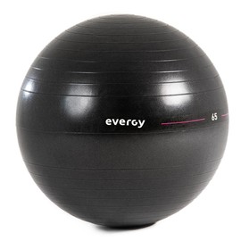 EVERGY Fitball Gym Ball Pilates Ball, Yoga Ball, Exercise Ball, Pregnancy Ball, Gym Ball, Gymnastics Ball, Gym Ball, Fitness Ball, Yoga Ball, 65 cm, Black