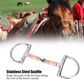 KUIDAMOS Filete de Caballo de Acero Inoxidable, Herramienta para Caballos con Brocas de Filete con Rodillos de Cobre 5 Pulgadas, Alta Resistencia para Suministros Ecuestres