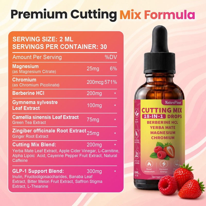 NaturePlanet Cutting Mix Drops 18-in-1 Berberine for Metabolic Support 2