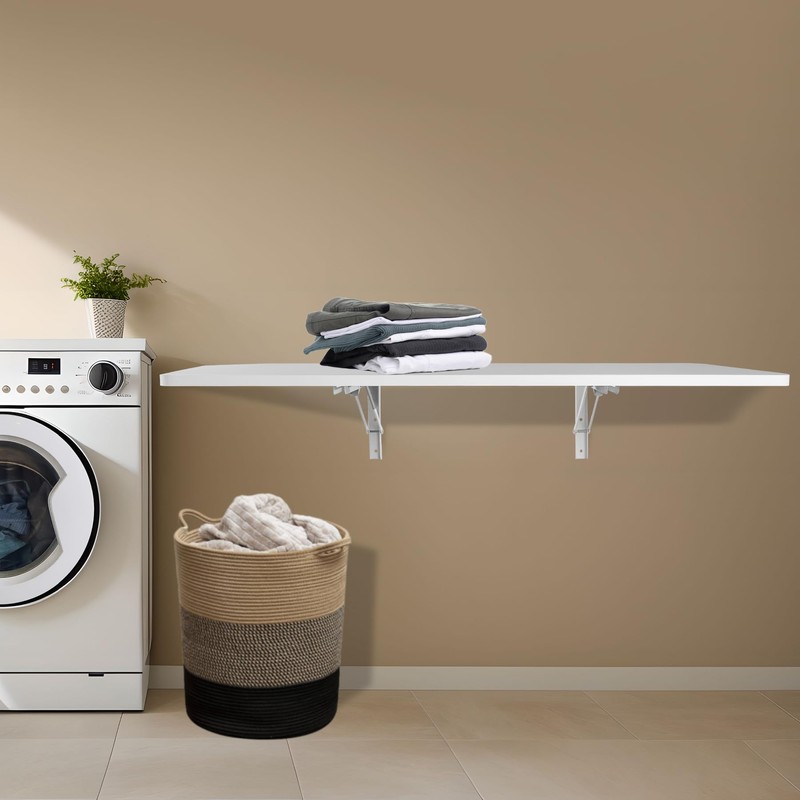 Neoaider Wall Mounted Folding Table 47.2”L x 19.7”W, Laundry Folding