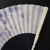 Fashionable kimono Iroha Women's Fabric Fan, Dyed Bone, Blossom, Blue,
