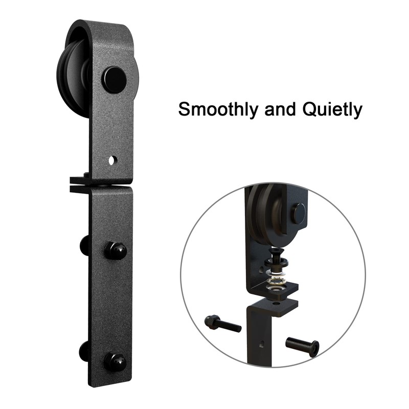 BONIKLUBA 40" Bi-Folding Sliding Barn Door Hardware Track Kit,Smoothly&Quietly,Side Mounted