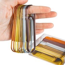 Giant Paper Clips, 40 Pcs 4 Inches Large Paper Clips -Timenu 100mm Jumbo Smooth Metal Multicolored Paperclips for Office School Document organizing