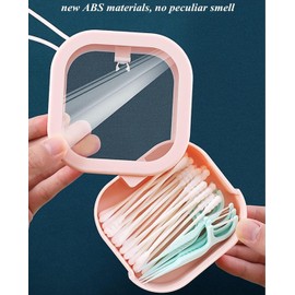 2pcs Hair Tie Organizer,Portable Hair Tie Holder Organizer for Travel,Best as Hair Accessories Organizer or Small Items Travel Organizer like floss sticks, hair clips (2pcs Pink&white, One size)