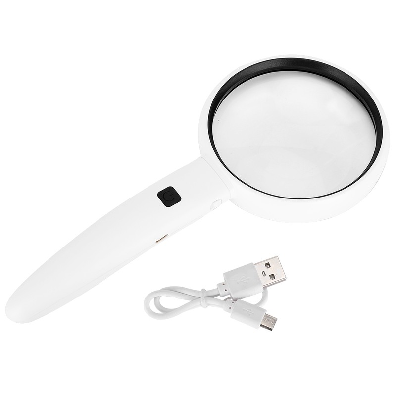 LED Magnifying Glass Set USB Charging Handheld Magnifier with Lights