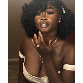 LUXLUXE Edith 12" Roller Curl Lace Front Wig with 4x13-inch HD Lace, Heat-resistant Synthetic Fiber, and Baby Hair for a Natural Look, (Natural Black)