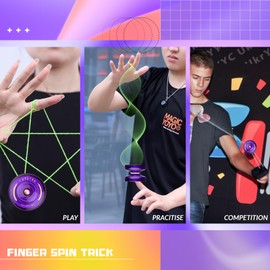 Responsive Yoyo para niños K2 Crystal Morado, YoYo de plástico de doble propósito para principiantes, rodamiento de bolas de repuesto para jugadores avanzados de Yoyo + herramienta de rodamiento de
