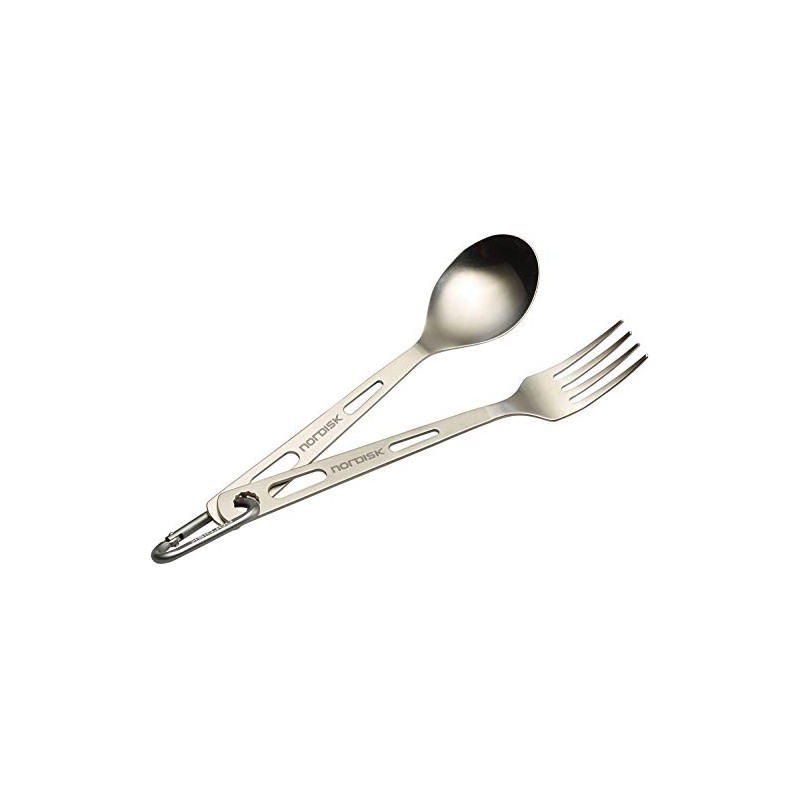Nordisk 119020 Outdoor Cutlery Fork and Spoon Set, Titanium Cutlery,